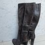 BCBGMAXAZRIA Mixed-Media Suede & Croc-Embossed Tall Boots Image 3