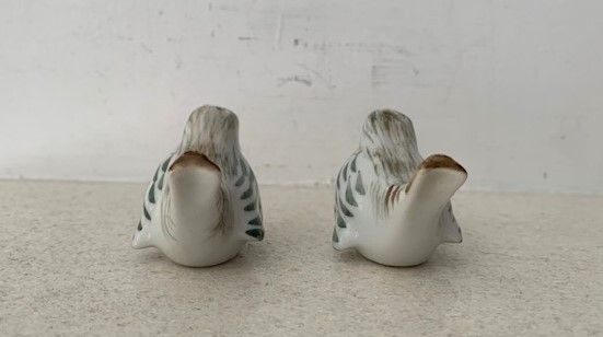 Vintage Hand Painted Sparrows 1970s