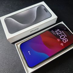 iPhone 15 Pro 128GB Black Titanium Unlocked + Box & Extras