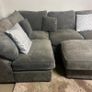 Grey corner sofa with matching footstool Image 4