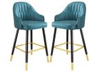 Bar Stools without Armrests Set of 2, Industrial Bar Chair Dining Chairs PU Leather with Backs High Stool for Kitchen Counter, Home and Restaurants Indoors and Outdoors
