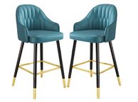 main image for ad Bar Stools without Armrests Set of 2, Industrial Bar Chair Dining Chairs PU Leather with Backs High Stool for Kitchen Counter, Home and Restaurants Indoors and Outdoors