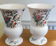 2XAynsley Trumpet Vase (large) - Pembroke Aynsley Fine Bone China Porcelain Made in England Pembroke Pattern Collectable Gift Vintage