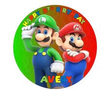 Mario Brothers personalised edible cake topper 7'