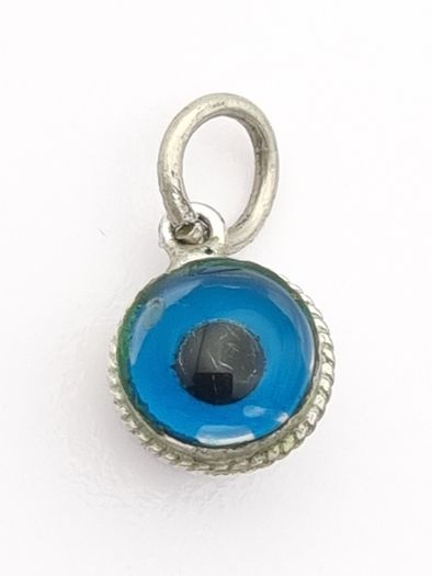 925 Vintage Sterling Silver Evil Eye Protection Charm