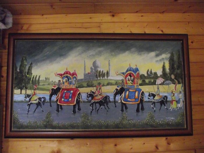 Indian Royal procession Painting - Signed B. McMullan