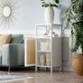 Floor Standing, Small Bathroom Cabinet Floor Standing with Rattan Doors, 4 Tier Narrow Side Storage Cabinet, Space Saving Cupboard for Laundry, Kitchen, Living Room (White) Image 7