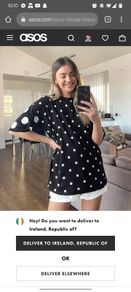 Asos design black polka dot loose fit T-shirt size  UK10 EU38 Postage included