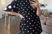 Asos design black polka dot loose fit T-shirt size  UK10 EU38 Postage included