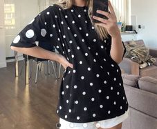 Asos design black polka dot loose fit T-shirt size  UK10 EU38 Postage included