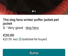 dog puffer jacket dog fans