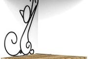 SALE | Corner Shelf Wall Mount of 4 Tier Rustic Wood Floating Shelf Cat Shape Metal Stand for Bedroom Living Room Bathroom Kitchen Office and More Carbonized