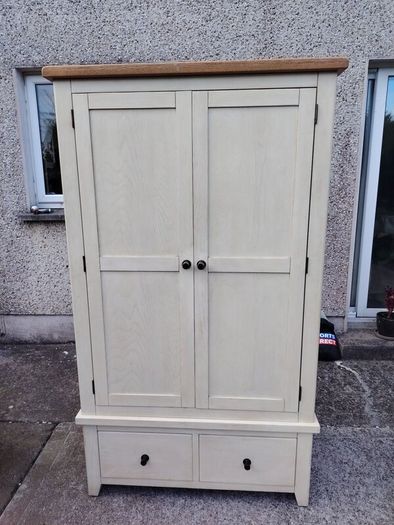Wardrobe solid cream painted