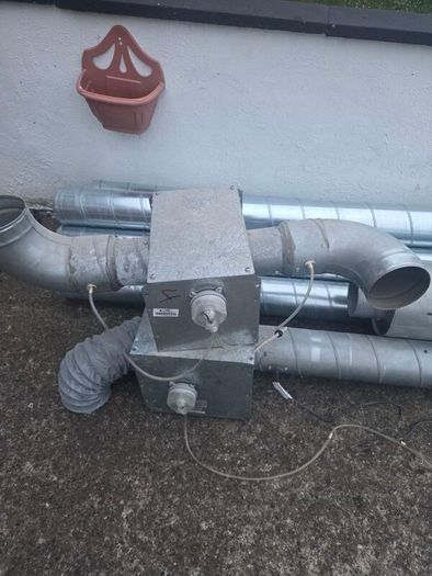 ventilation setup 2 fans and heater coil