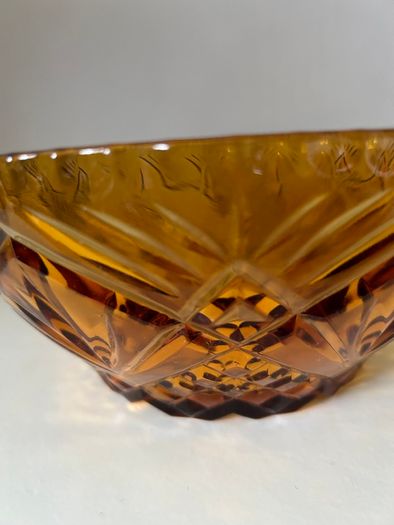 Vintage Amber Pressed Glass Bowls.Price drop