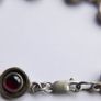 Vintage Sterling Silver 925 Faceted Garnet Link hallmarked Bracelet length 8" - 18,5g Image 6