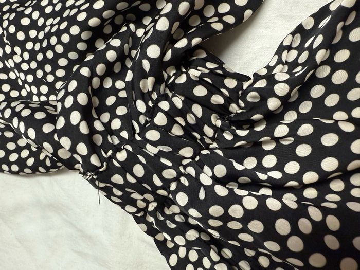Off the Shoulder Black and white Polkadot To