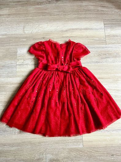 M&S red tulle dress 3/4y