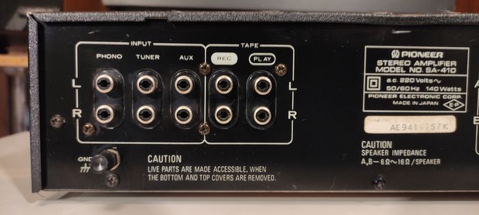Pioneer SA-410 Stereo Integrated Amplifier