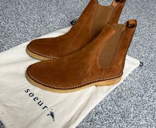 Soeur Suede Mens  Boots Sz 8UK 41 Camel Brown Ankle Casual Leather