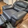 3 seater power recliner and power recliner grey real lethear Image 9