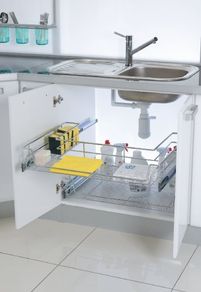 Stock Clearance! Starax 1000mm Chrome Soft Close Undersink Basket