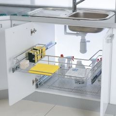 Stock Clearance! Starax 1000mm Chrome Soft Close Undersink Basket