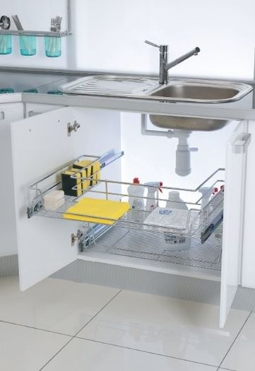 Stock Clearance! Starax 900mm Chrome Soft Close Undersink Basket