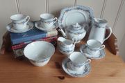 Fabulous Plant Tuscan Bone China 13 Piece Teaset for Four Including Teapot Circa 1936 to 1947