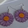 Aster Purple Daisy Flora Earrings Image 4