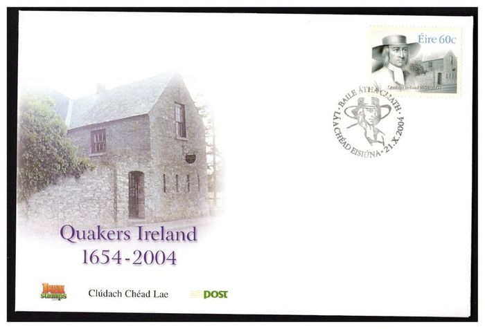 2004 Ireland 350th Anniversary of Quakers in Ireland Commemorative Stamp An Post First Day Cover (FDC)
