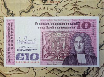 10 Pound B Series 18/04/90 Irish Note