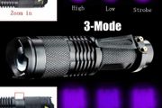 UV Ultra LED Purple Flashlight Violet Blacklight Inspection Lamp Torch Zoomable  Money