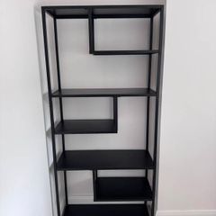 Black Metal Open Cabinet