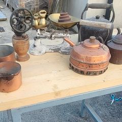 antique copper kettles and pots