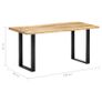 Dining Table 160x80x75 cm Solid Mango Wood Image 7