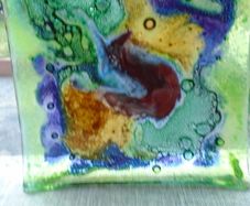 Coloured glass dish, Home decor, Glass dish, Trinket holder, Ornamnents.Gift