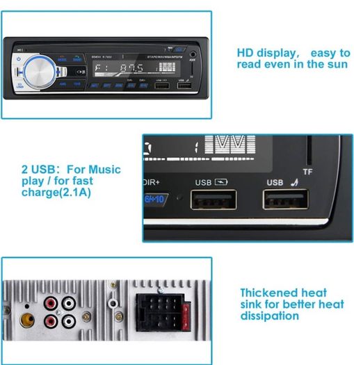 Car Radio Bluetooth Hands-free, CENXINY 4 x 65W Car Stereo Bluetooth 5.0 LCD with Clock, Support USB/AUX in FM/ MP3 / WMA/WAV/MPE Autoradio with Usb and Bluetooth (FREE POSTAGE)
