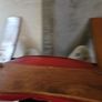 wine leather foot stool Image 4