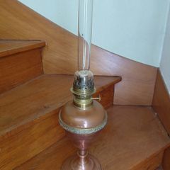 Antique French oil lamp copper/brass works