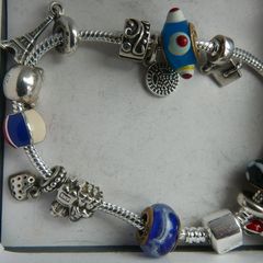 Pandora Sterling Silver 925 Multi Stone Charm Bracelet 12 Charms