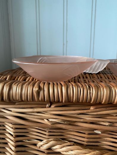 cups - pink cut glass