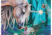 Beautiful Forest Fairy &amp; Unicorn Canvas with Lights - excellent gift