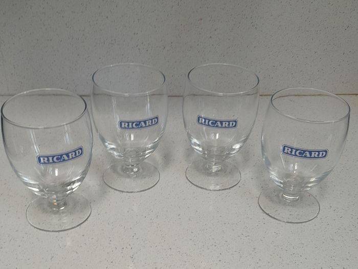 5 Vintage Ricard Glasses