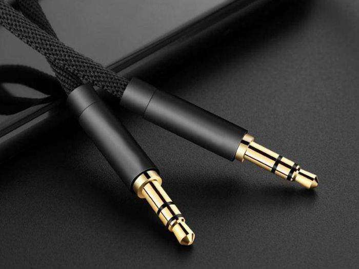 New 1m Nylon Mini Jack Cable 3.5mm Male To Male Plug Audio AUX Gold Plated #933
