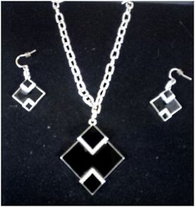 Bohemian Retro Silver Plated Geometric Enamel and Rhinestone Crystal Jewellery Set