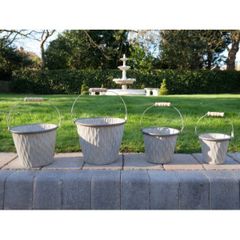 Planters  Set of 4x  handles  metal  D7463