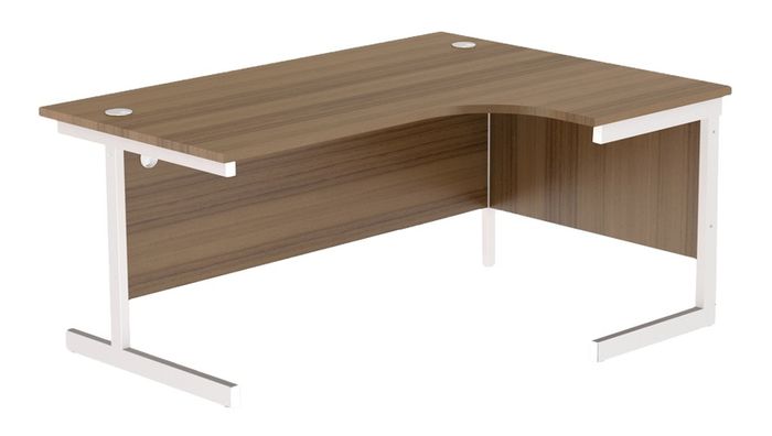 New Radial Desk with Cantilever Legs 1600 x 1200mm - Dark Walnut