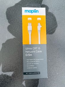White CAT 6 network cable 0.5m , 10Gbps