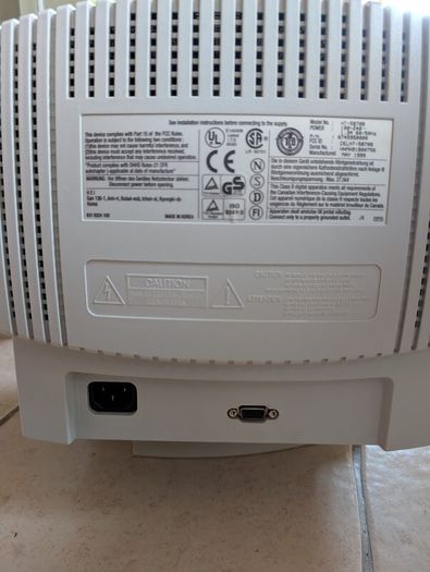 PC CRT monitor and speakers